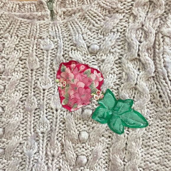 Madam P. Upcycled Cable Pullover Sweater sz.  M #AL - Picture 10 of 14